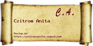 Czitrom Anita névjegykártya
